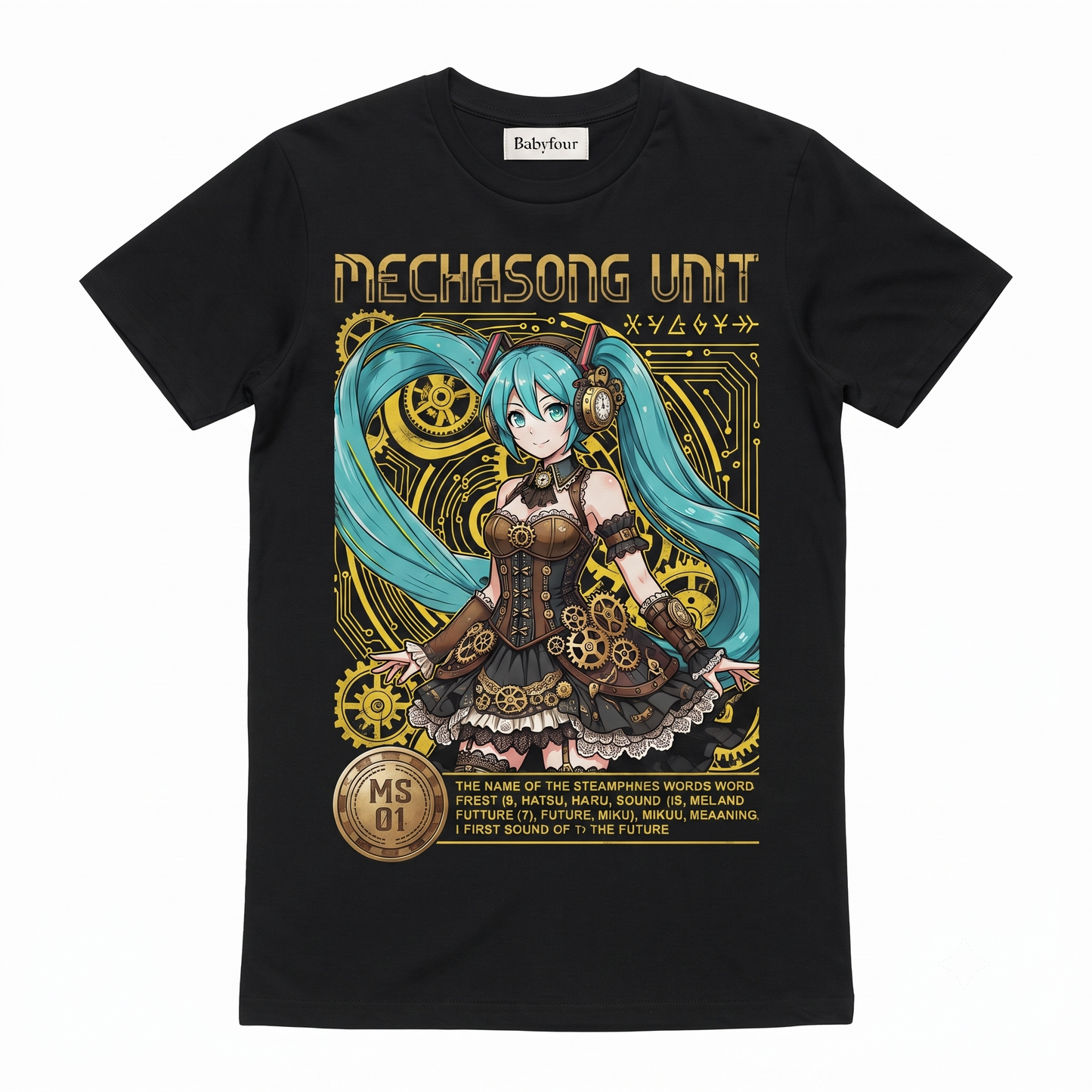 Anime Style Graphic Tee, Digital Idol Fan Art Streetwear, Unisex Short Sleeve T-Shirt