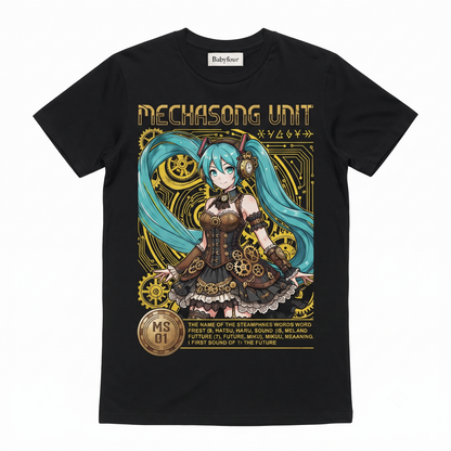 Anime Style Graphic Tee, Digital Idol Fan Art Streetwear, Unisex Short Sleeve T-Shirt