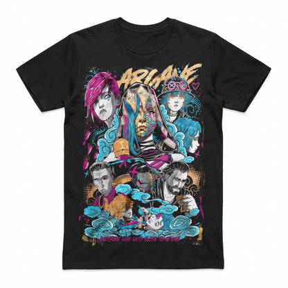 Gaming Inspired Graphic T-Shirt, Unisex Anime Character Art Shirt, Casual Soft Cotton Crewneck Top for Men and Women