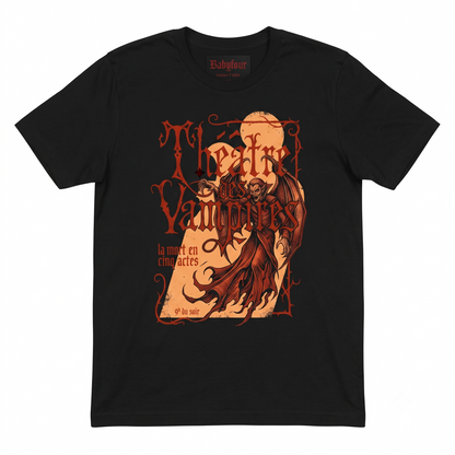Vintage Gothic Vampire Theater Graphic Tee  Retro French Horror Aesthetic Apparel  Unisex T-shirt