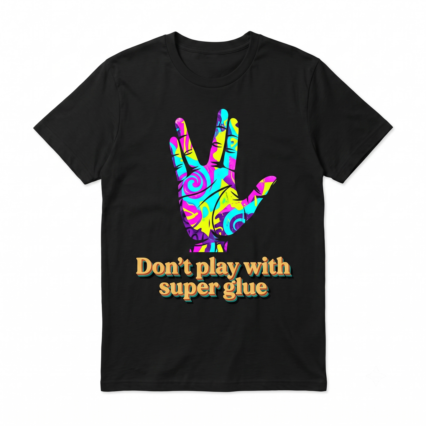 Sci-Fi Space Commander Don't Play With Super Glue Tee  Retro Galactic Nerd Humor Graphic Apparel  Funny Pointy Ears Alien Spaceship Crew Fan Unisex T-shirt