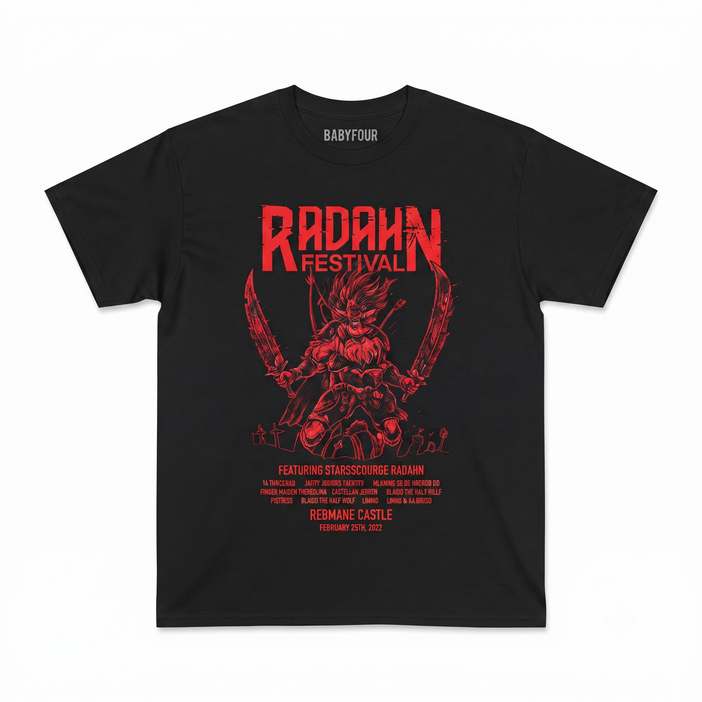Dark Fantasy General Warrior Graphic Tee - Elden Ring Inspired Unisex T-shirt