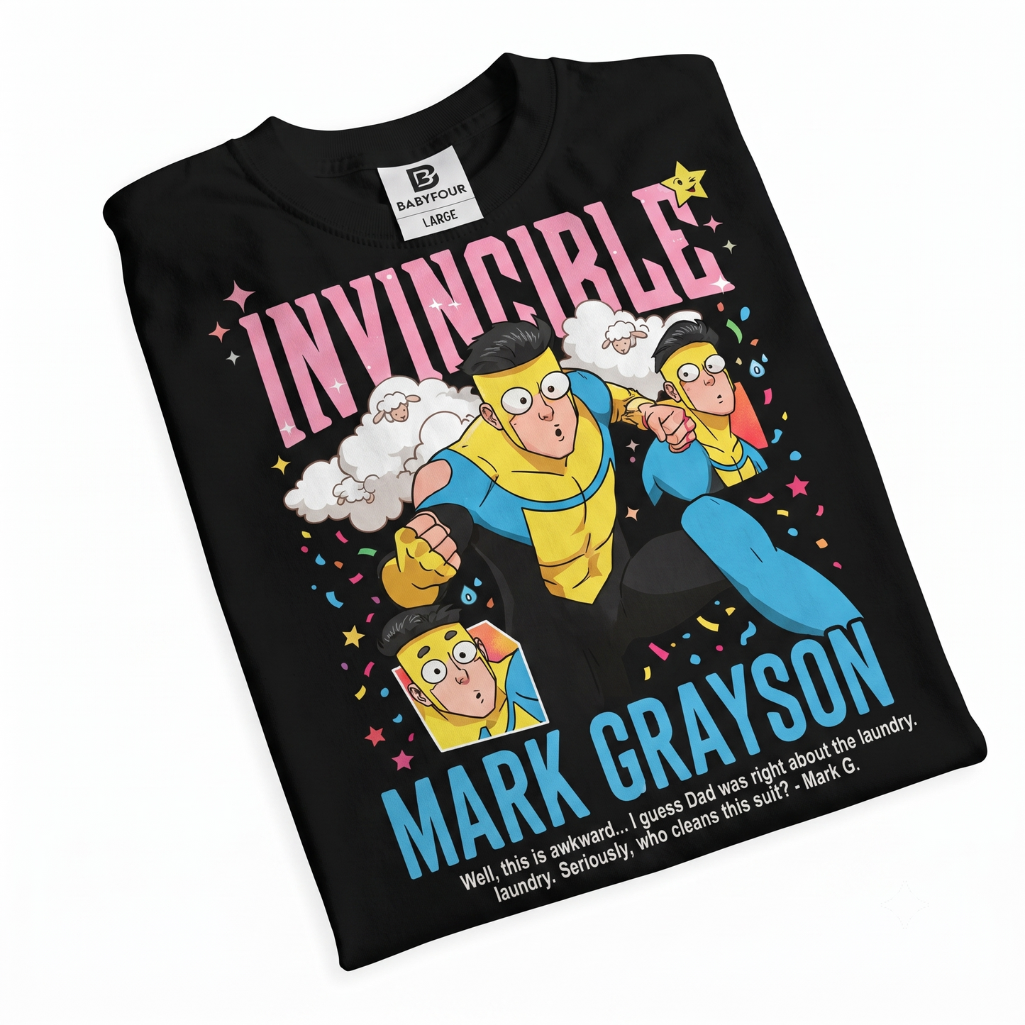 Superhero Character Graphic Tee, Action Comic Style Printed T-Shirt, Men’s Casual Short Sleeve Crewneck Shirt