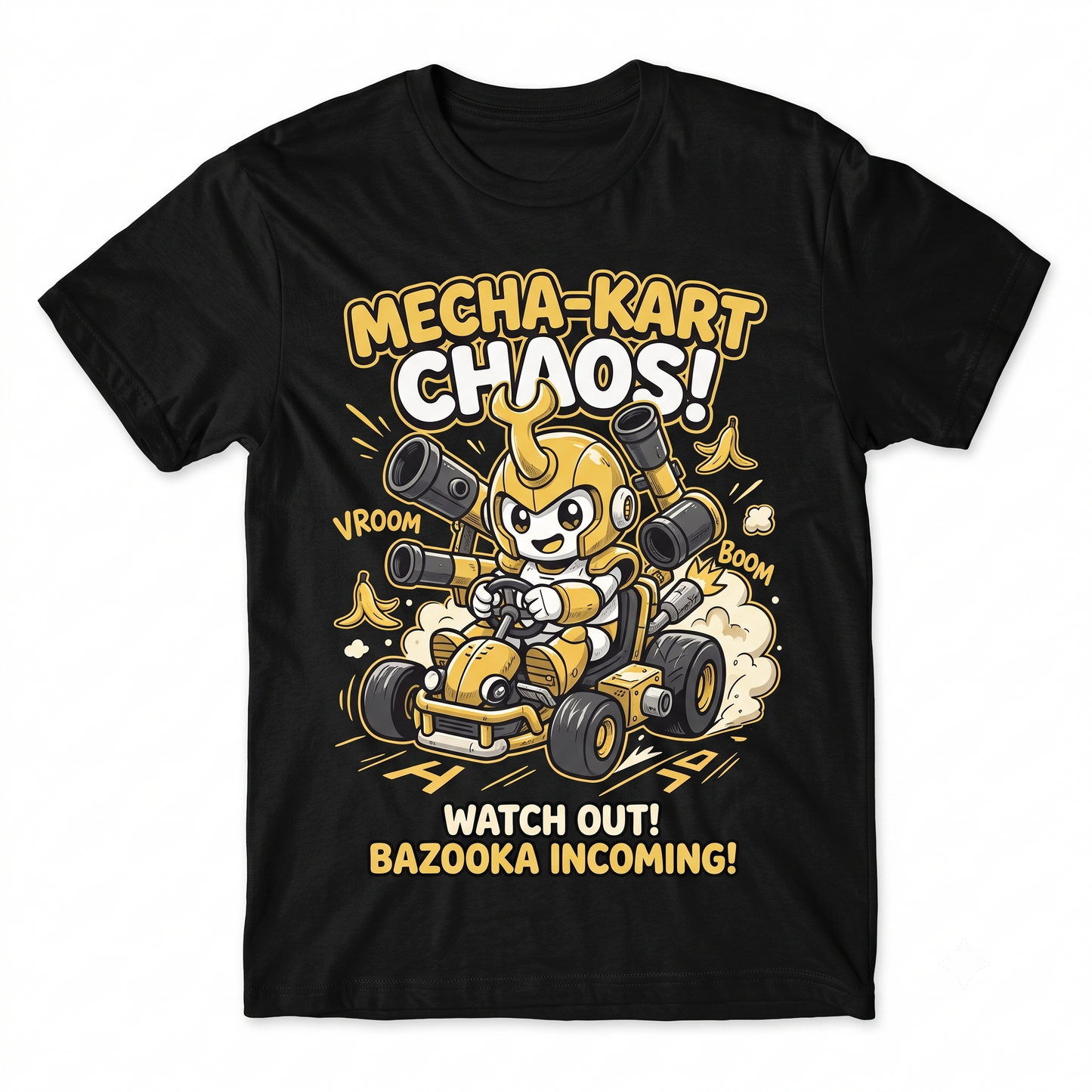 Mechanical Robot Warrior Graphic Tee - Sci-Fi Battle Mecha Art - Vintage Style Unisex T-shirt