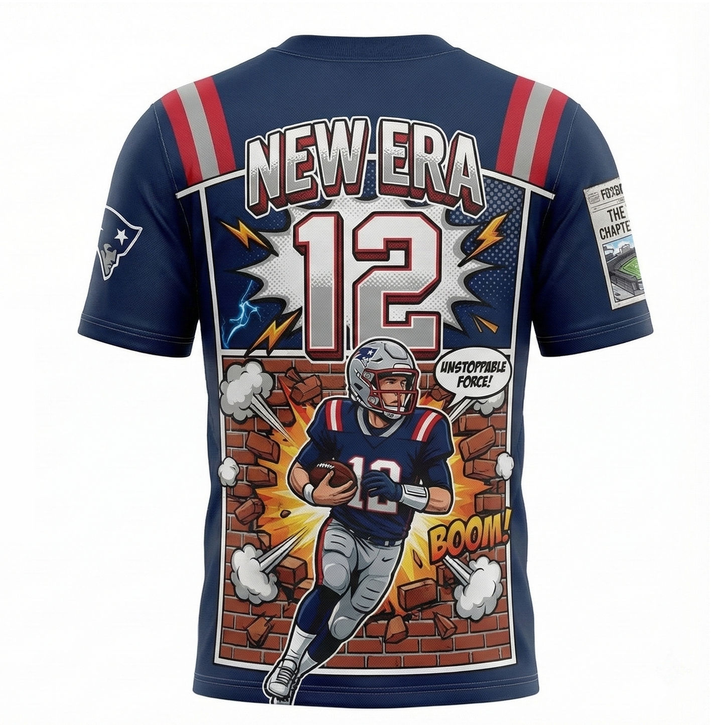 Unisex Foxborough Gridiron "New Era" AOP Football Jersey - 90s Comic Book Style