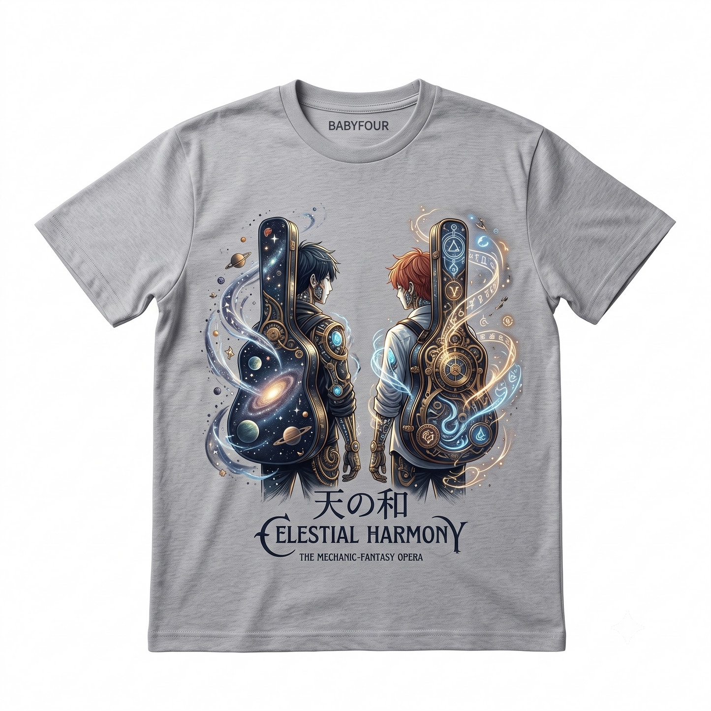 Romantic Musical Anime Characters Graphic Tee - Sad Boy Love Retro Vintage Unisex T-shirt