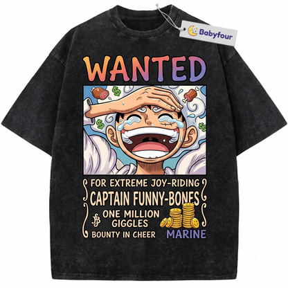 Anime Pirate Captain Straw Hat Vintage Graphic T-Shirt - Retro Manga King of Pirates Unisex T-shirt