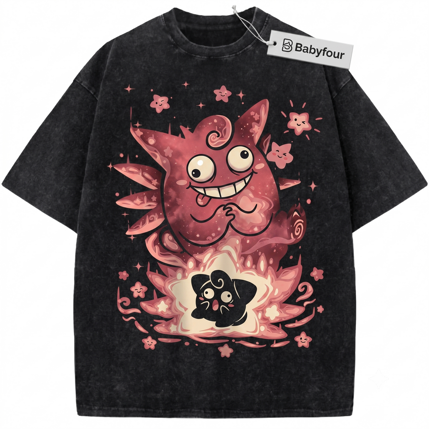 Fairy Star Universe Evolution Vintage Graphic Tee - Clefable & Cleffa Inspired Unisex T-shirt