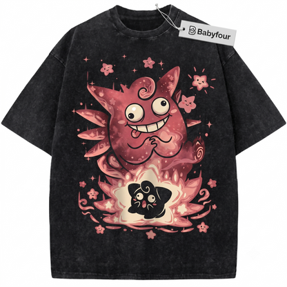 Fairy Star Universe Evolution Vintage Graphic Tee - Clefable & Cleffa Inspired Unisex T-shirt