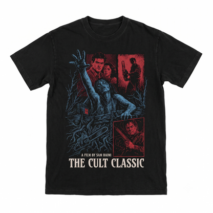 intage Cult Classic Horror Graphic Tee, Retro 80s Movie Fan Gift, Ash Chainsaw Cabin Unisex T-shirt