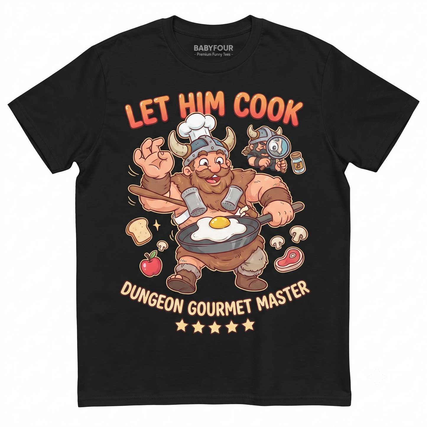 Dungeon Food Enthusiast Cooking Warrior Graphic Unisex T-shirt
