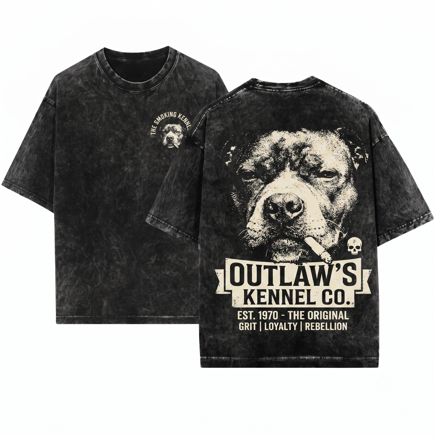Vintage Pitbull Smoking Retro Funny Y2K Grunge Edgy Dog Face Mom Dad Meme Gift Unisex Heavyweight Garment-Dyed T-Shirt