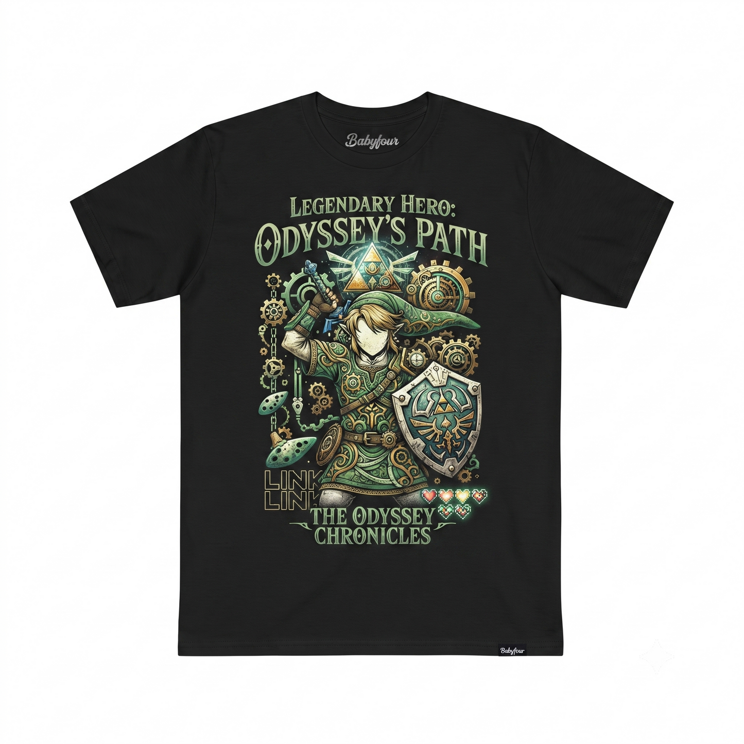 Legend of Zelda Adventure Series Graphic Apparel, Hero of Time Triforce Hylian Crest Inspired Design, Retro Gaming Enthusiast Gift, Soft Premium Quality Unisex Tshirt
