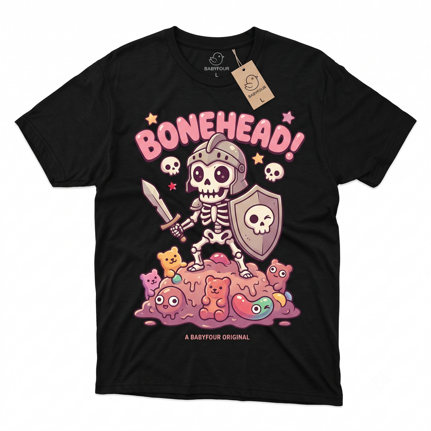 Dark Swordsman and Skeleton Warrior Retro Graphic Manga Tee - Vintage Japanese Anime Unisex T-shirt