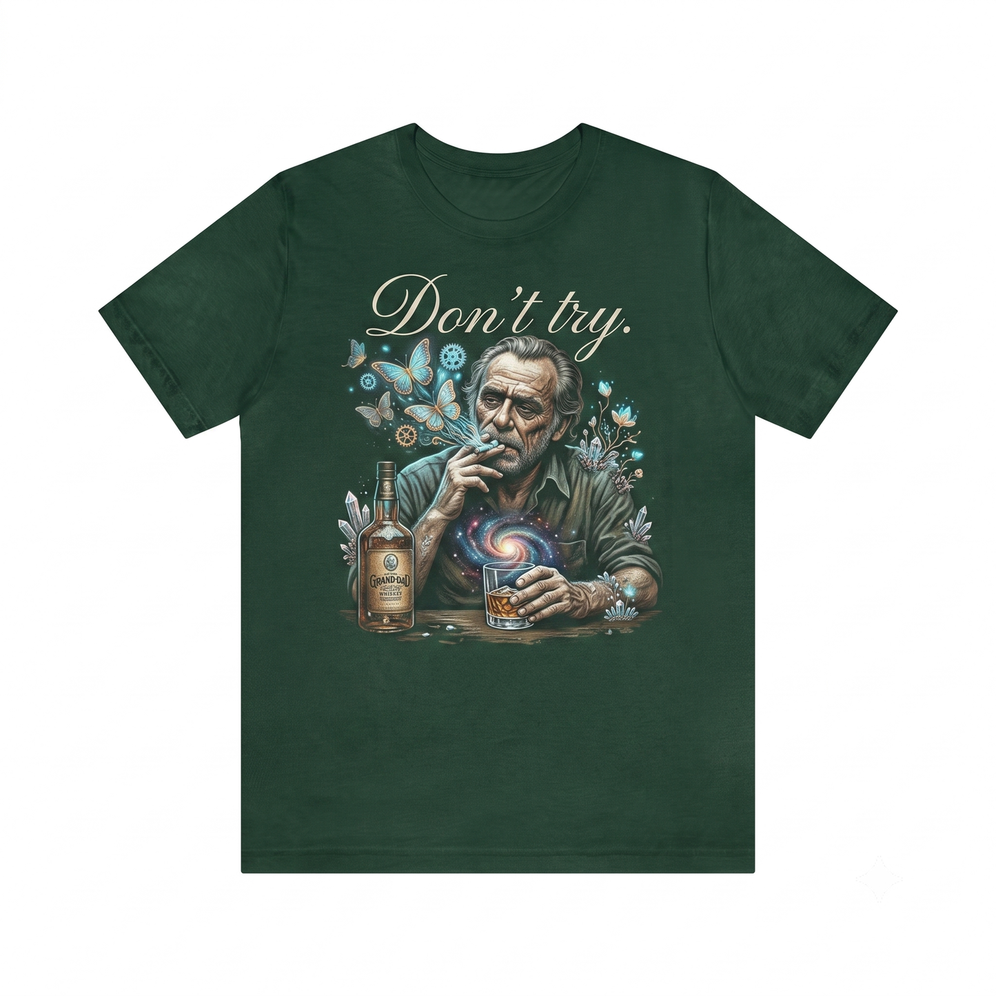 Charles Bukowski Don't Try Quote Literary Poetry Graphic Tee Vintage Writer Epitaph Grunge Author Apparel Unisex T-shirt
