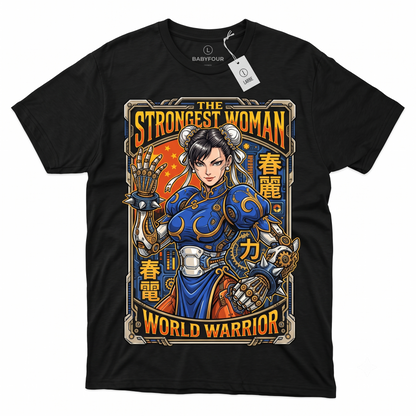 Nostalgic Arcade Fighter Female Martial Artist Graphic Tee - Premium Retro Gaming Unisex Tshirt