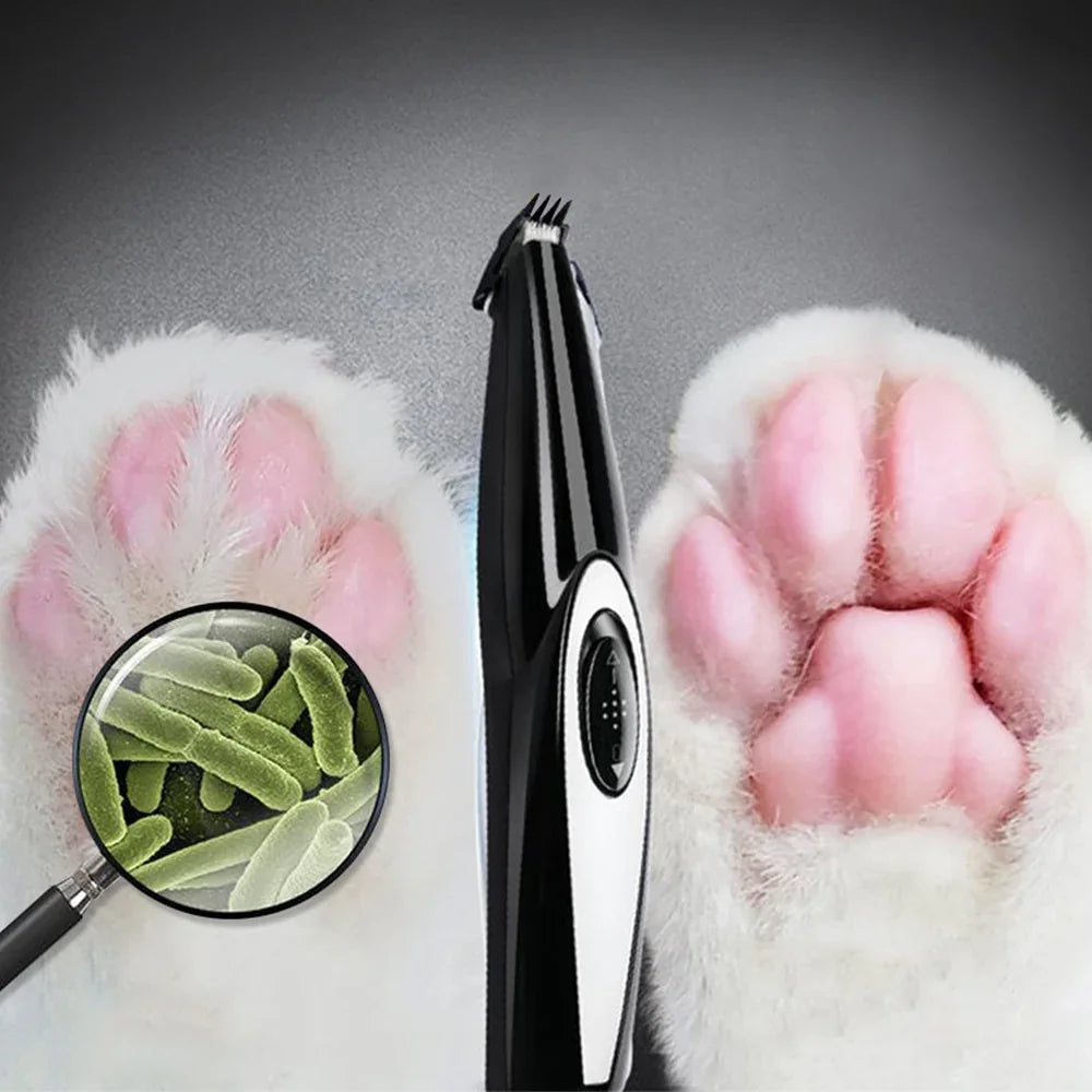 Dog Clippers Professional Pet Foot Hair Trimmer Dog Growing Clipper USB Rechargeable Butt Ear Eyes Hair Cutter Remover Low-noise