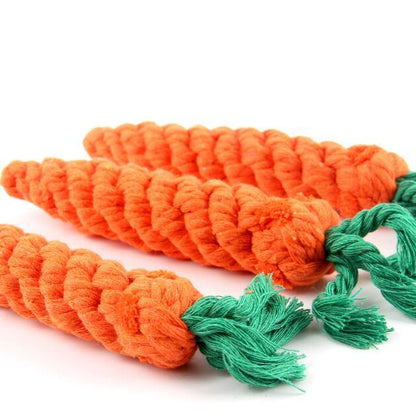 Pet Cotton Rope Carrot Dog Hand-Woven Cotton Rope Carrot Dog Molar Teeth Cleaning Pet Toy Buy One Get One Free