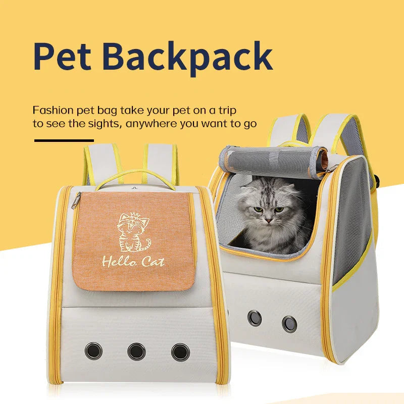 Cat Bag Pet Bag Carrying Convenient Backpack Portable Breathable Cat Dog Pet Supplies