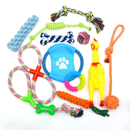 Pet Toy Set Dog Toy Cotton Rope Bite Toy Tooth Grinding Toy