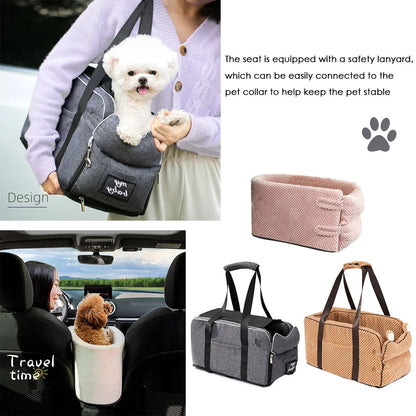 Puppy Cat Bed Car Console Pet Litter Portable Car Handrail Dog Cat Mat Travel Bed Safety Pet Seat