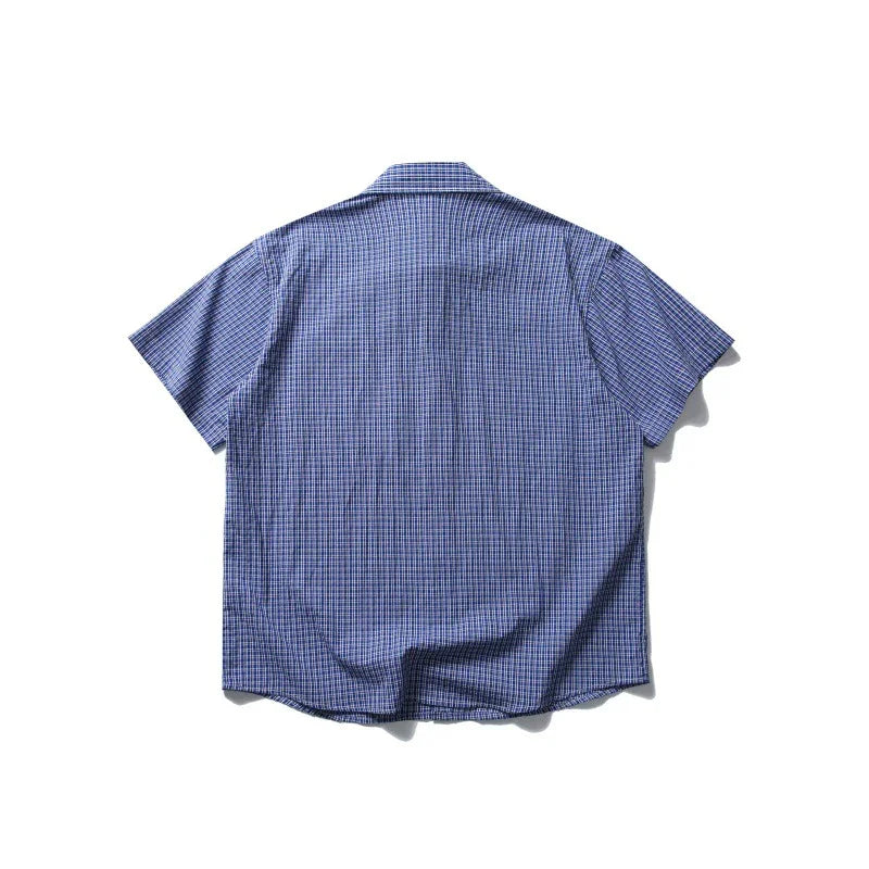 Pocket plaid shirt men's and women's silhouette shirt