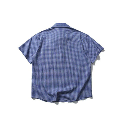 Pocket plaid shirt men's and women's silhouette shirt