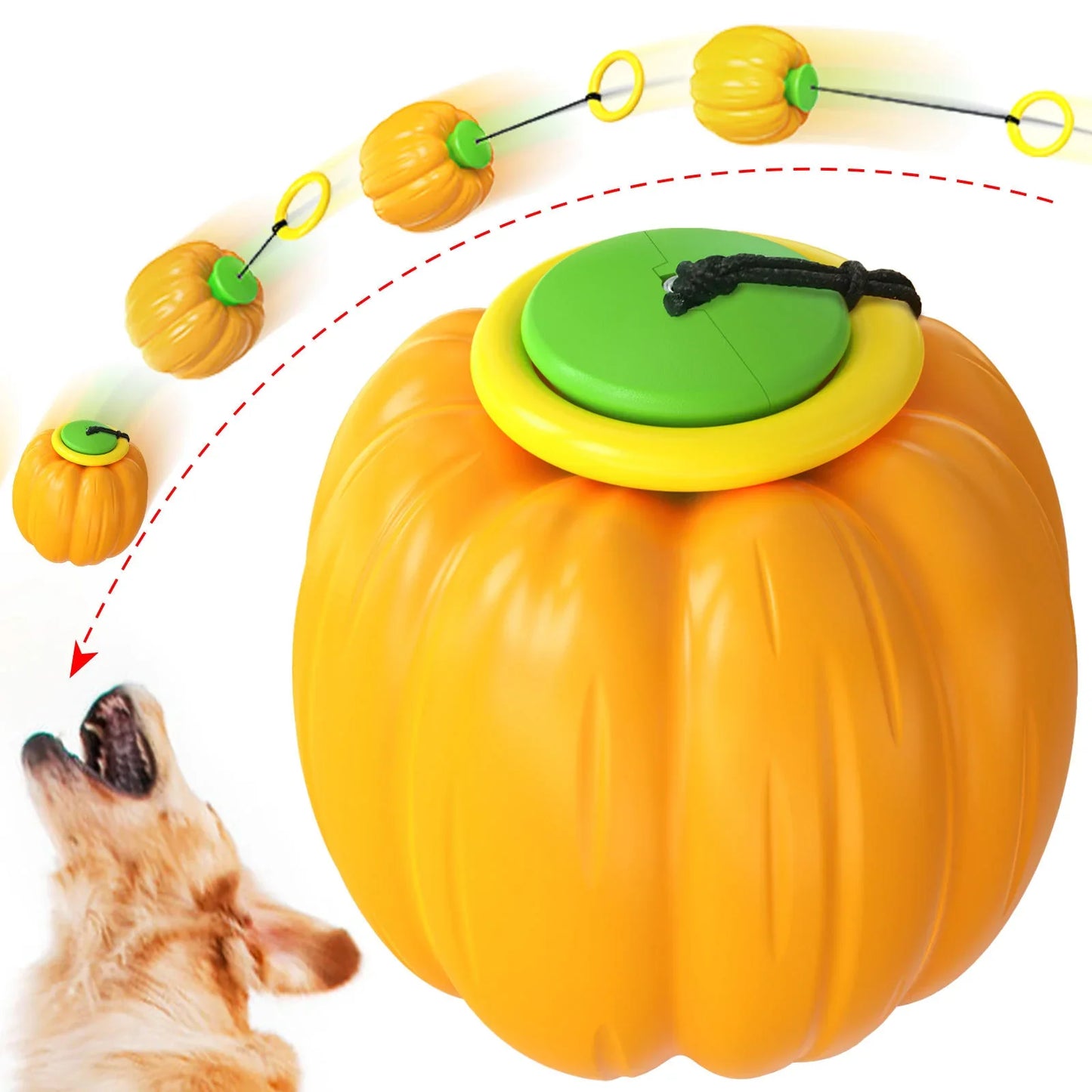 Pet Supplies Dog Molars Bite Resistant Ball Pumpkin Hand Throwing Elastic Toy Ball