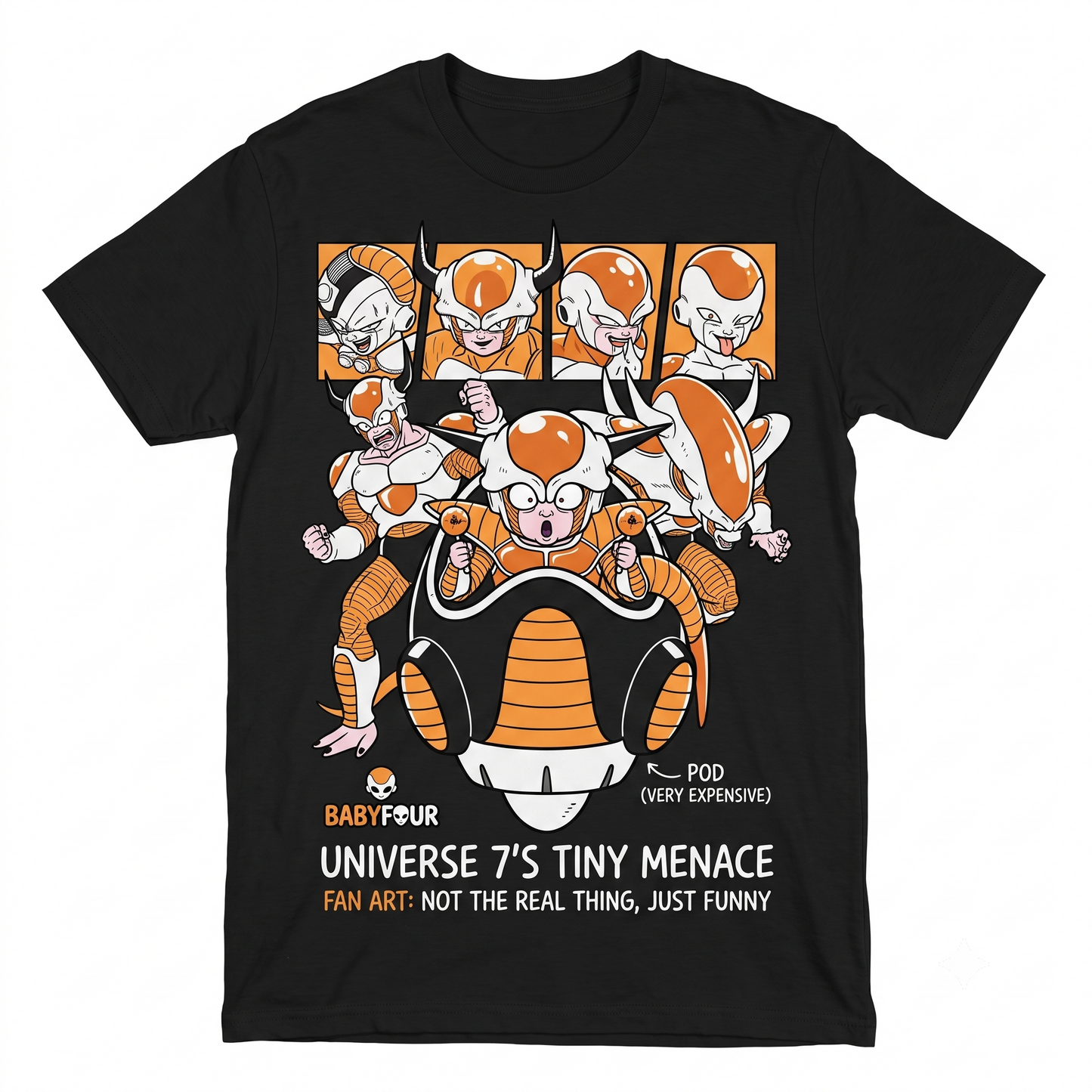 Vintage Galactic Overlord Graphic Tee - Retro Space Emperor Anime Manga T-Shirt Crewneck Cotton Black