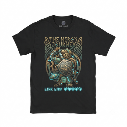 Legend of Zelda Adventure Series Graphic Apparel, Hero of Time Triforce Hylian Crest Inspired Design, Retro Gaming Enthusiast Gift, Soft Premium Quality Unisex Tshirt