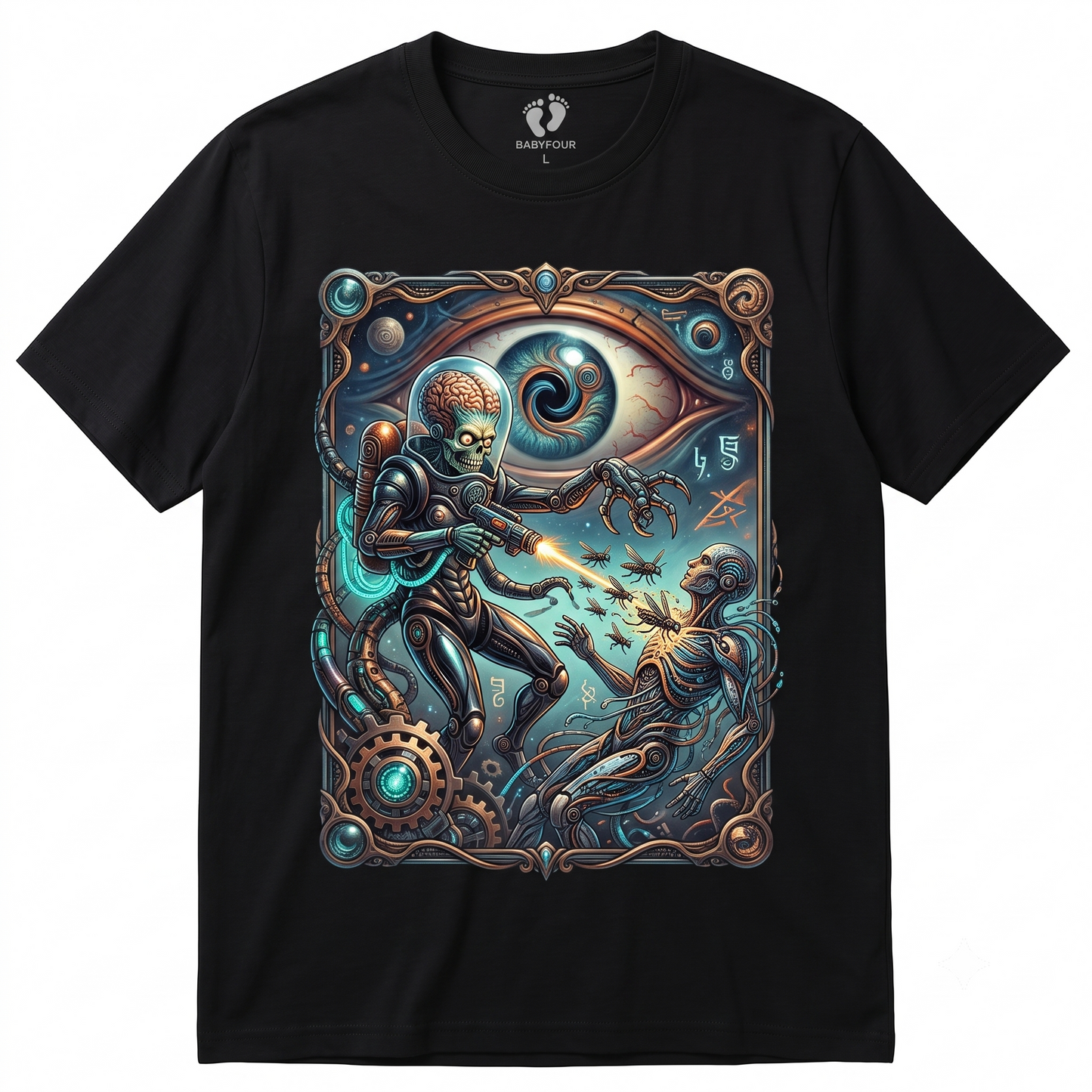 Vintage Sci-Fi Alien Invasion Graphic Tee - Retro Martian Brain Monster Unisex T-Shirt