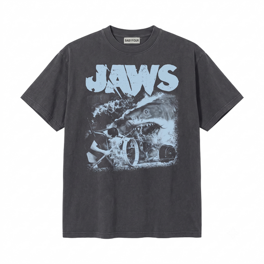 Retro Great White Shark Graphic Tee - Vintage 1970s Horror Thriller Movie Fan Gift - Comfort Colors Unisex T-shirt