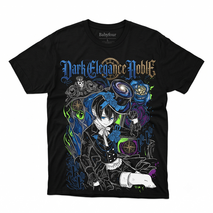 Dark Gothic Butler Vintage Graphic Tee - Japanese Anime Fan Gift Unisex T-shirt