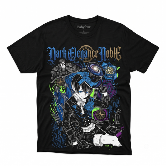 Dark Gothic Butler Vintage Graphic Tee - Japanese Anime Fan Gift Unisex T-shirt