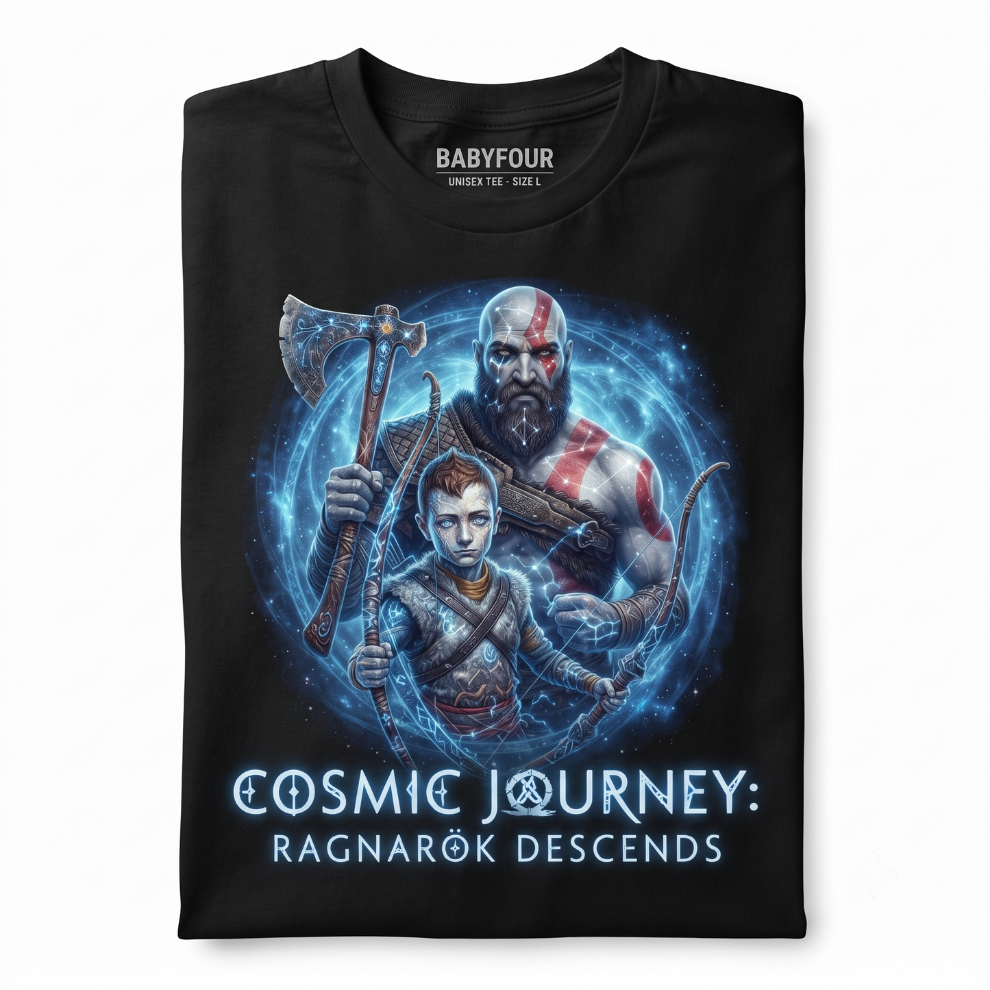 Warrior and Archer Mythology Graphic T-Shirt, Norse Viking Inspired Art, Unisex Cotton Casual Short Sleeve Tee