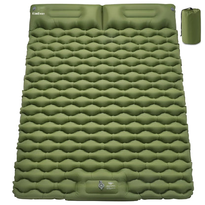 Kimevan Double Sleeping Pad for Camping 3.15 Extra-Thick Inflatable Camping Pad 2 Person Sleeping Mat Built-in Foot Pump & Pillow Portable Camping Mattress for Backpacking Hiking Car Traveling