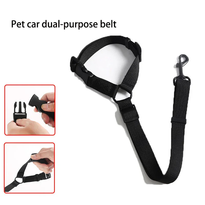 New Pet Leash Car Seat Belt 2 In 1 Dog Car Dual-Use Belt Rear Seat Rope