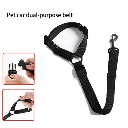 New Pet Leash Car Seat Belt 2 In 1 Dog Car Dual-Use Belt Rear Seat Rope