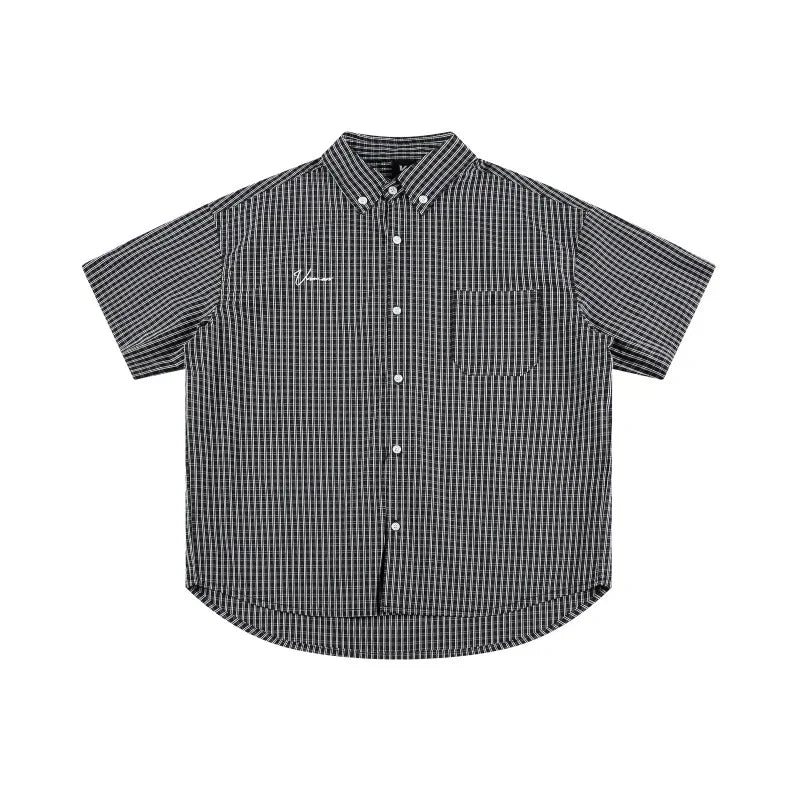 Plaid shirt men's and women's silhouette shirt