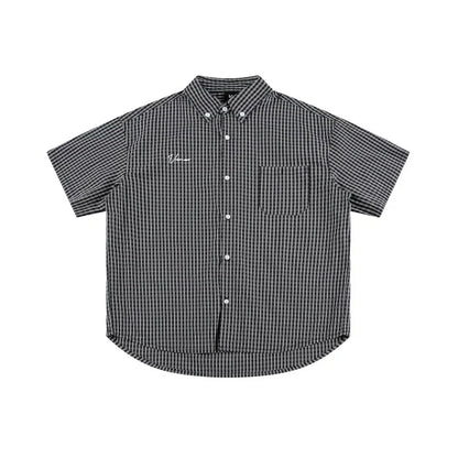 Plaid shirt men's and women's silhouette shirt