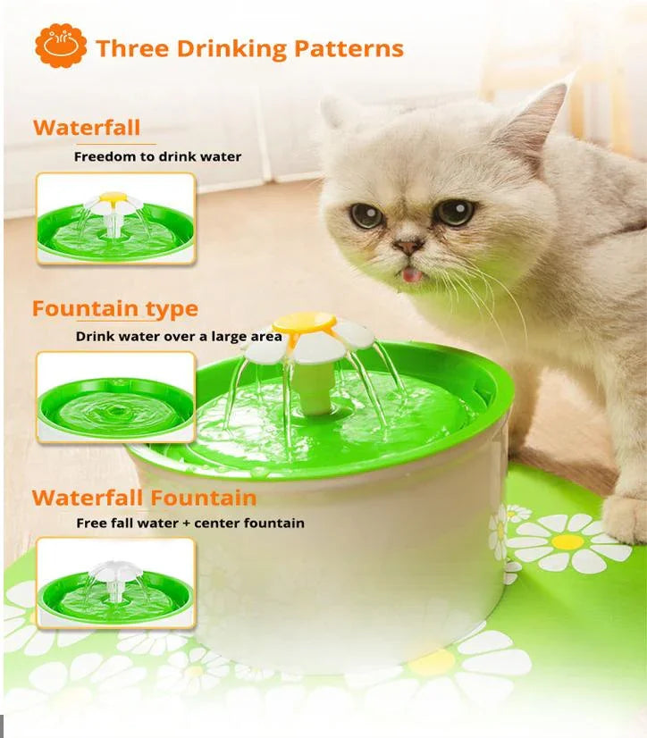 Automatic Flower Style Cat Dog Electric Pet Drinking Fountain Pet Bowl Drinking Water Dispenser Drink Filter
