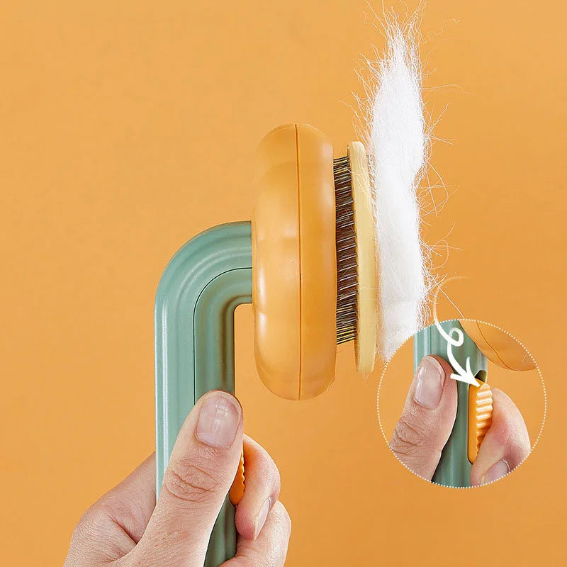 Pet Supplies New Pet Comb Cat Stainless Steel Fine Needle Comb One-click Hair Removal Comb Brush to Remove Floating Hair Massage Comb