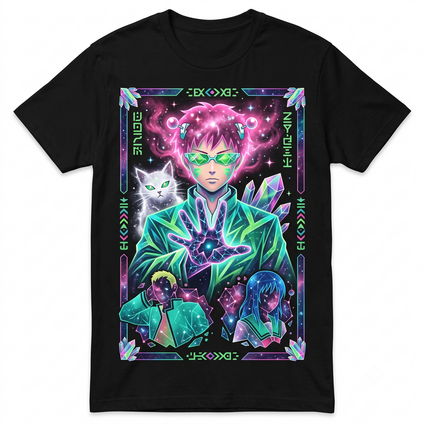 Pink Hair Anime Boy Annoyed Face Graphic Tee - Funny Manga Character Unisex T-Shirt