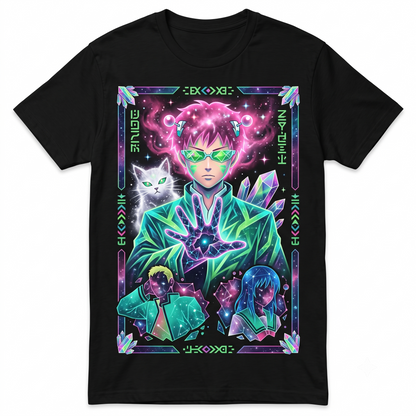 Pink Hair Anime Boy Annoyed Face Graphic Tee - Funny Manga Character Unisex T-Shirt