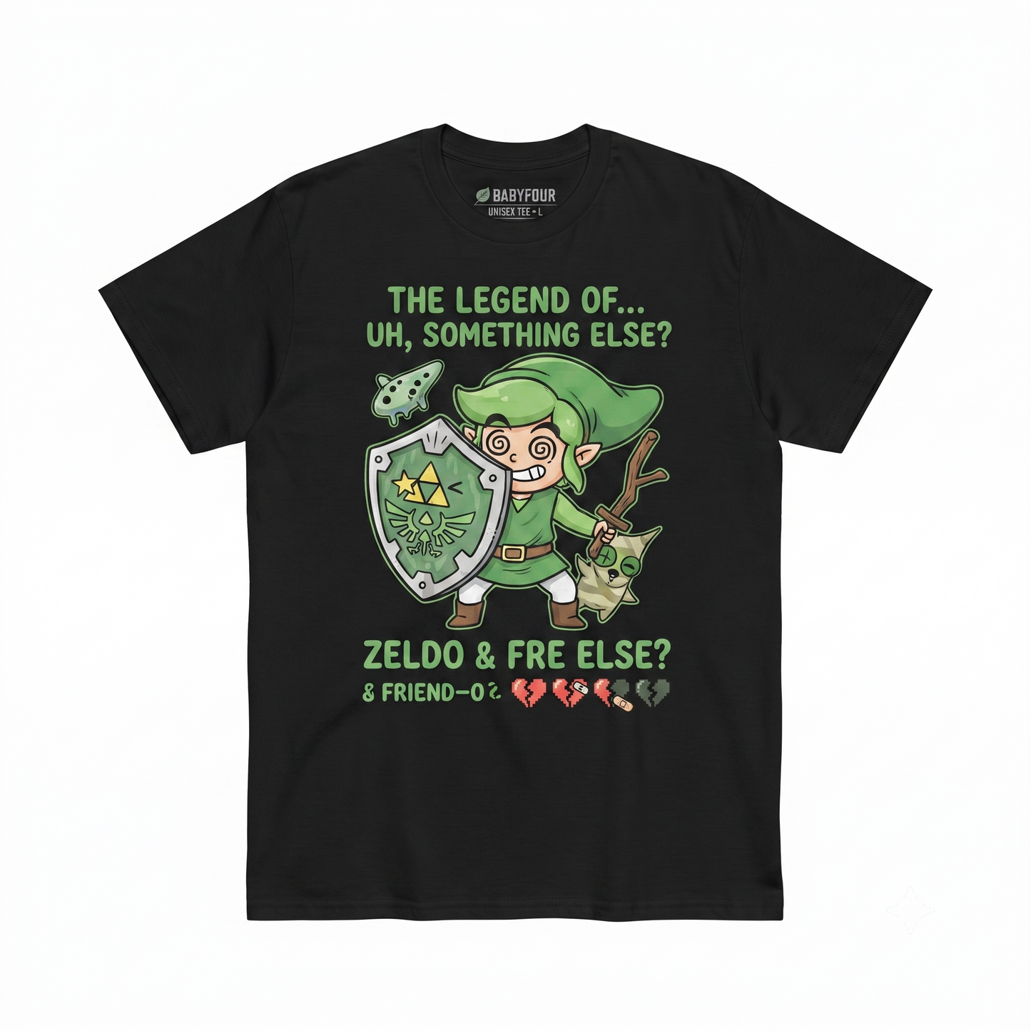 Legend of Zelda Adventure Series Graphic Apparel, Hero of Time Triforce Hylian Crest Inspired Design, Retro Gaming Enthusiast Gift, Soft Premium Quality Unisex Tshirt