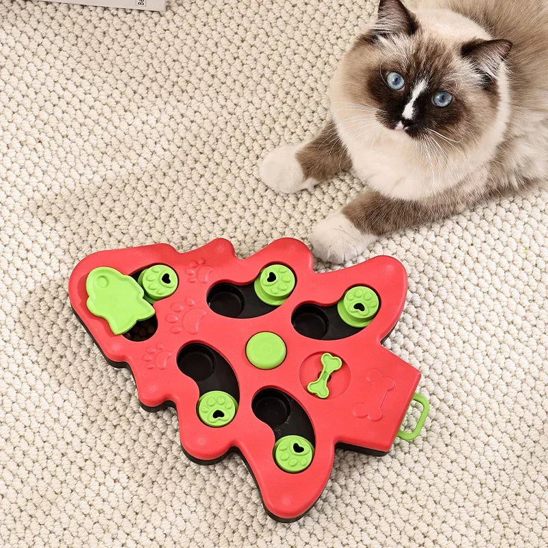 Interactive Slow Feeder Dog Bowl - Puzzle Toy for Pets