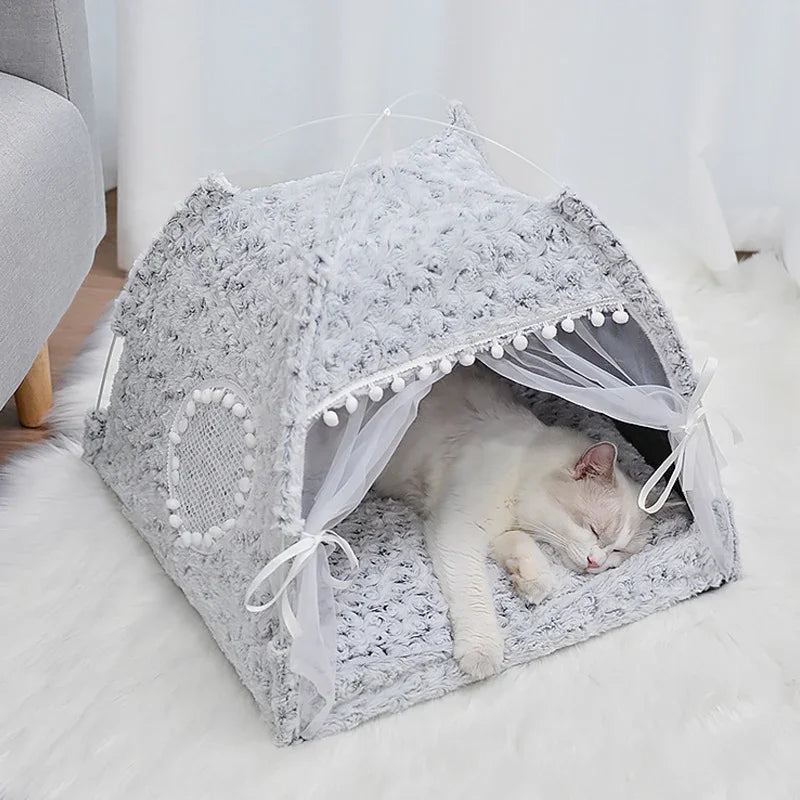 Cat Kennel Summer Cat Tent Cat House Semi Enclosed Pet Bed Four Seasons Dog Kennel Villa Bed Supplies