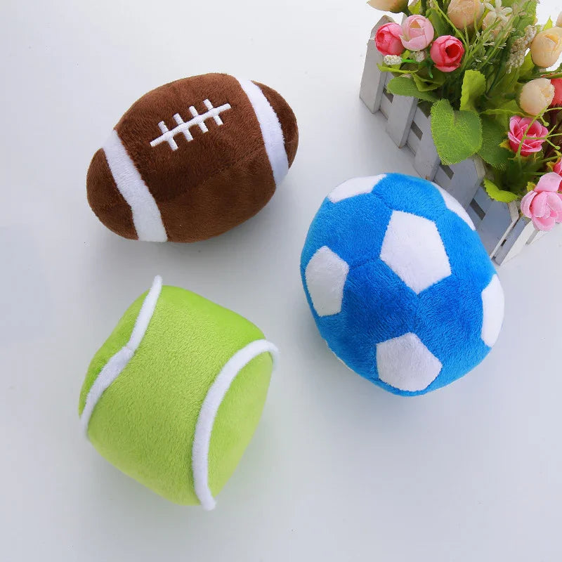 Pet Plush Squeaky Simulation Ball Dog Toy