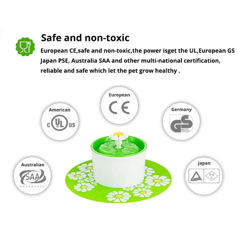 Automatic Flower Style Cat Dog Electric Pet Drinking Fountain Pet Bowl Drinking Water Dispenser Drink Filter