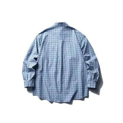 Long sleeved checkered shirt men's casual shirt